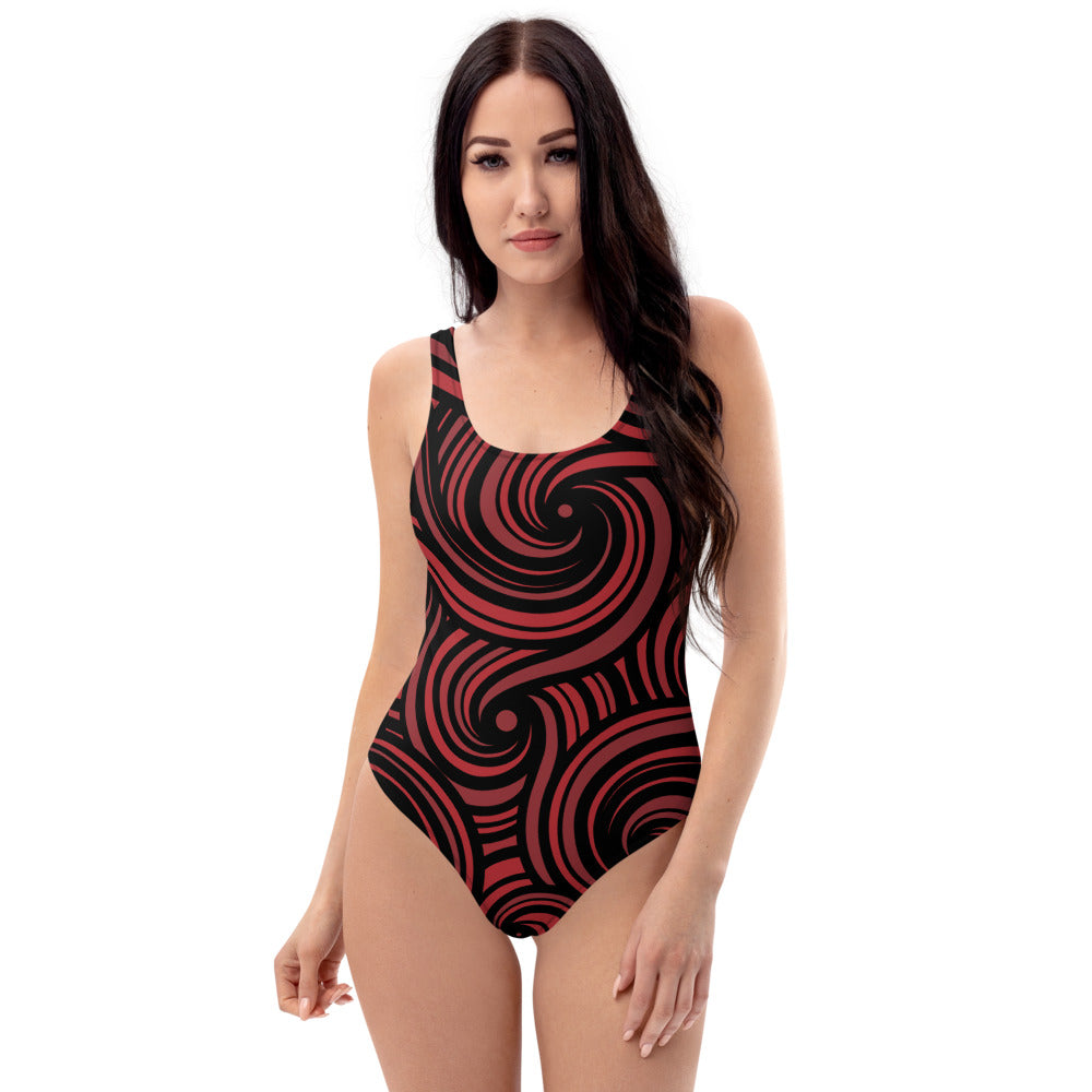 Swirly One-Piece Swimsuit