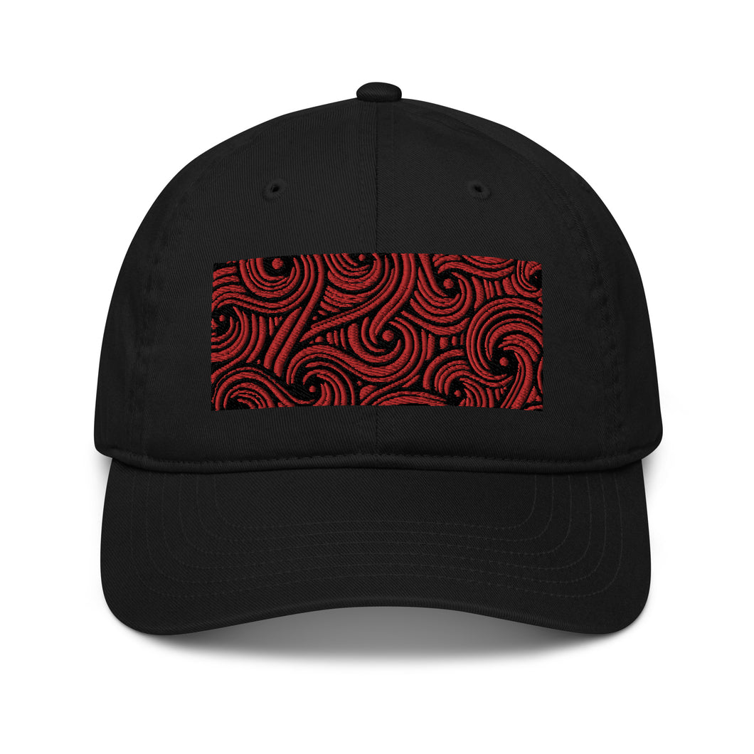 SWIRLY RED - Organic papa chapeau