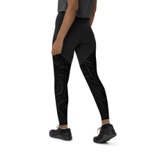Load image into Gallery viewer, Black Swirly Sports Leggings