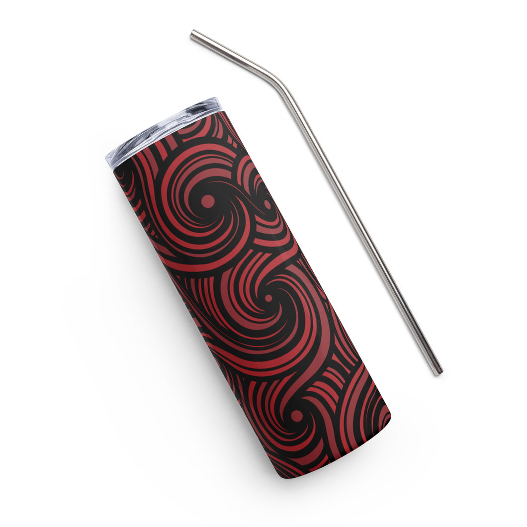 SWIRLY RED SIP TING - Stainless steel tumbler
