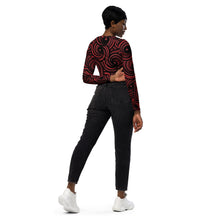 Load image into Gallery viewer, SWIRLY RED - Recycled long-sleeve crop top
