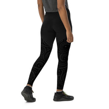 Load image into Gallery viewer, Black Swirly Sports Leggings
